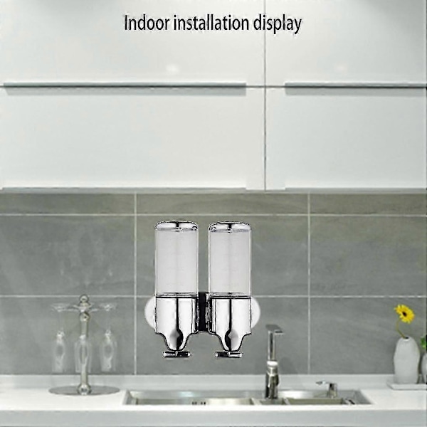[RM]M-8009 Dobbelt-hoved Manuel Sæbedispenser Transparent
