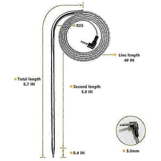 [RM]Replacement Compatible Pit Boss Temperature Probe 2-pack, Pellet Grills Meat Probes & Smoker Parts, BBQ Accessories, Waterproof 3.5mm Plug, With 2 Pcs