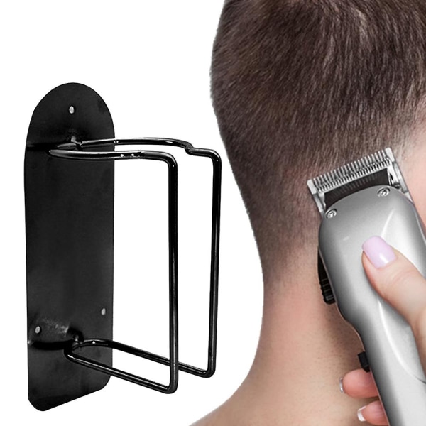 2-pack väggmonterad hårklippshållare, elektrisk hårtrimmer Förvaringsställ för frisörverktyg black