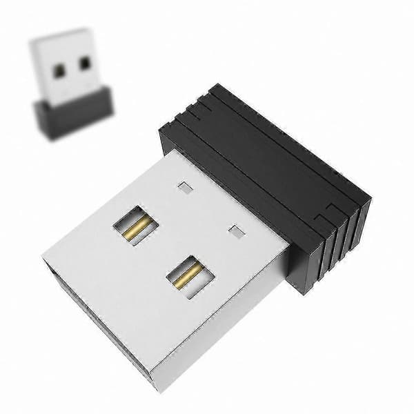 Omärkbar USB-musjiggler med USB-C-adapter, svart