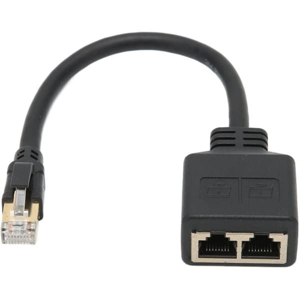 [RM]RJ45-splitteradapter, 1 til 2 RJ45-netværksport Ethernet-adapter