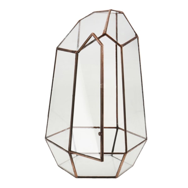 geometrisk oregelbunden glas terrarium bordslåda planteringskärl suckulent växt m