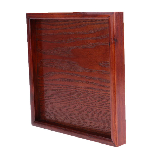 Trä rektangulär bricka sandbord bas modellbord scenställ 24x24cm