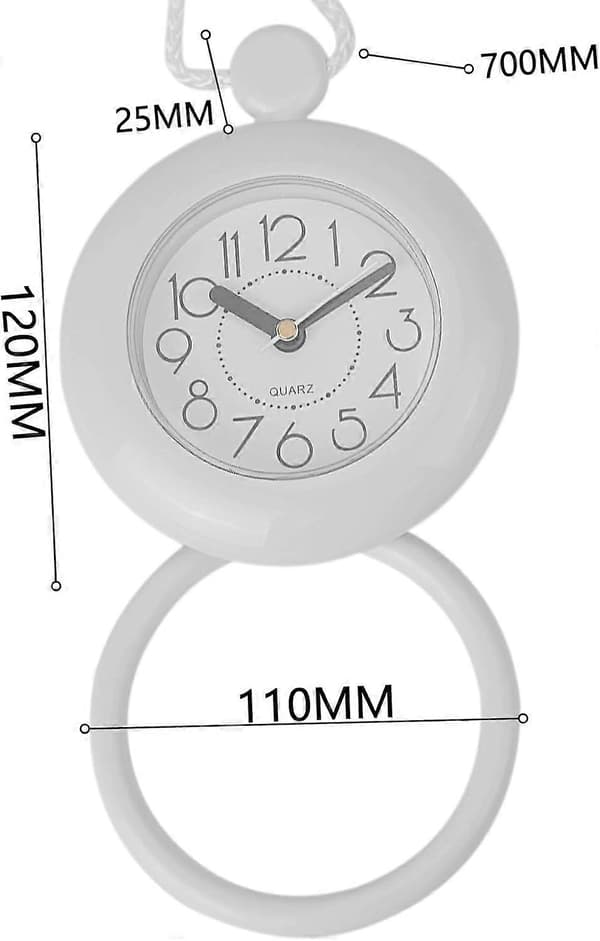 Waterproof Bathroom Clock Analog Quartz with Hanging Rope for Shower Wall and Versatile Use