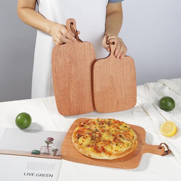 32*21,5 cm bambus pizzaspade – Både pizzaspade og skjærebrett, ideell for din pizzaovn!