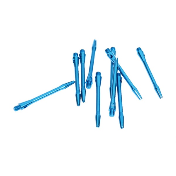 10 stycken 53 mm 2BA tråd aluminiumlegering omräfflade dartstavar blå
