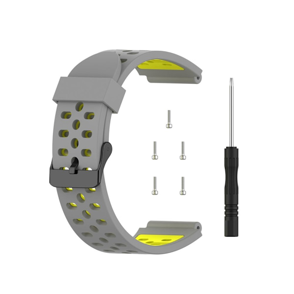 Silikonarmband för Bushnell Neo Ion 1 Smartklocka Ersättning, Grå + Gul