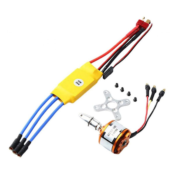 A2212 30A Borstlös Motor ESC Med T-kontakt Och 3.5mm Banankontakter KV1400