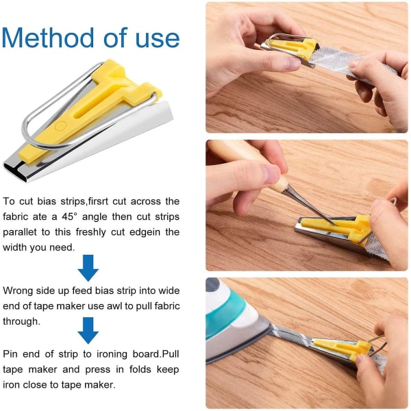 4 st Bias, sömnadsbias, tygremsor av olika storlekar för att göra Bredd 6 mm 12 mm 18 mm 25 mm