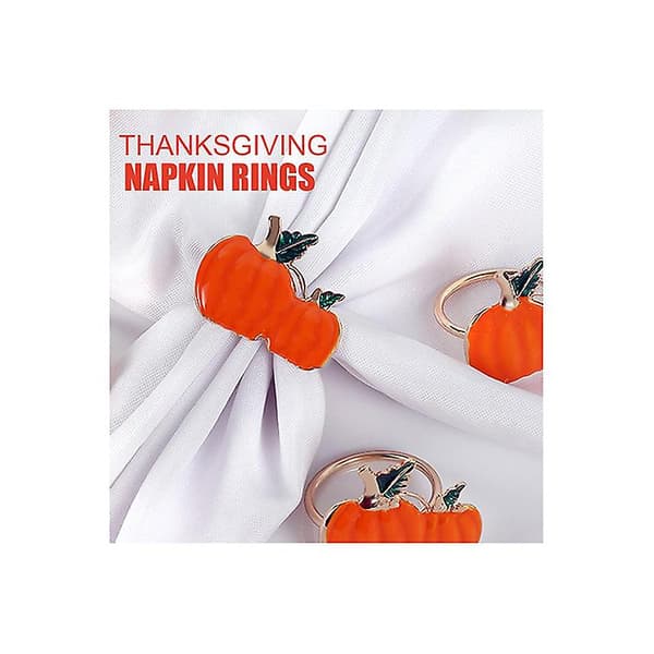 Græskar Servietringholdere Thanksgiving Halloween Servietringe Efterår Servietringholdere Græskar Middagsbordsringe til Thanksgiving, Middagsselskaber