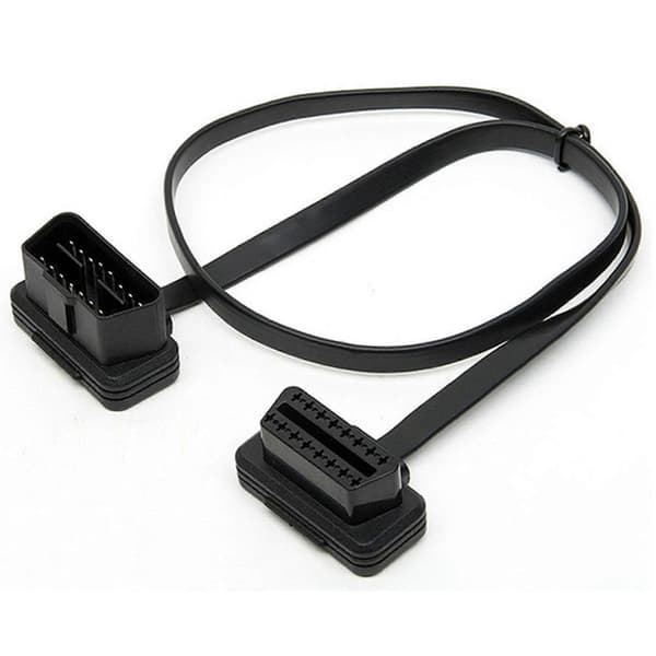 2X Bil Albue Obd2 16 Pin Hann til Hunn Flat Diagnostisk Forlengelseskabel Kobling
