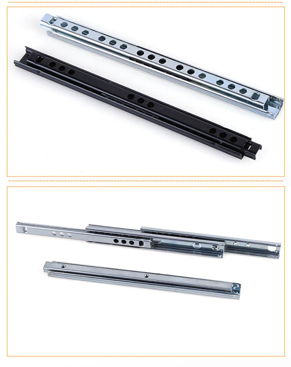 Skuffeskinnesett - 2 stk, 17 mm x 182 mm