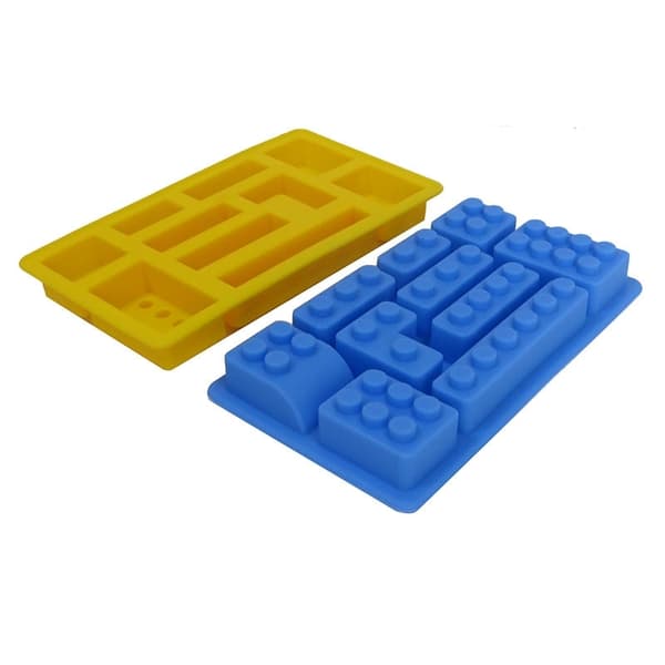 10 stk. blokkformet Lego silikonform sukkerpasta bakeform gul Gul yellow