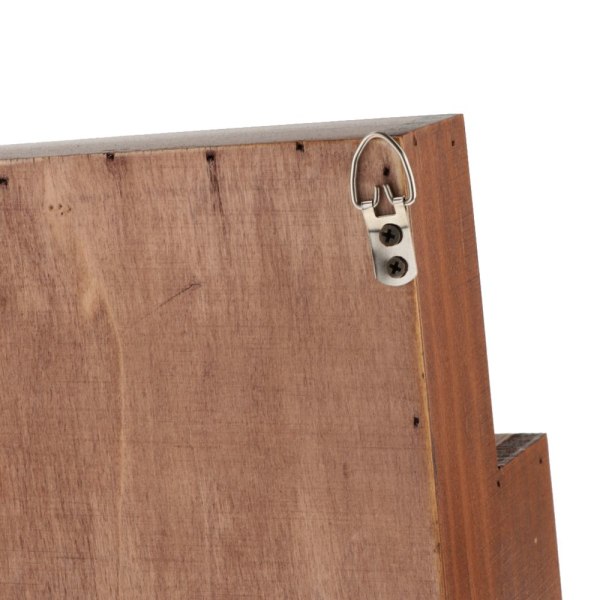 Kontorsförvaringshylla i trä med 9 förvaringsenheter, trapetsformad förvaring, brun