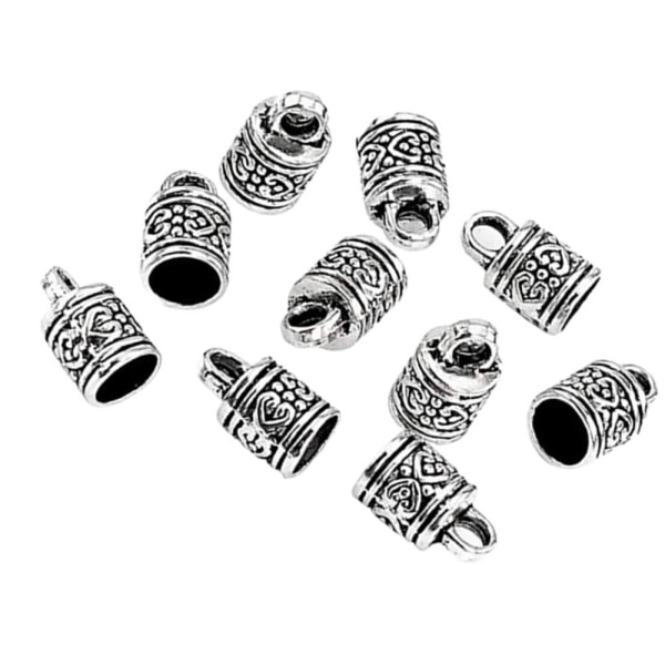 10 st Plaststopper Pärla DIY Läder Snöre Smycken Tillbehör Silver