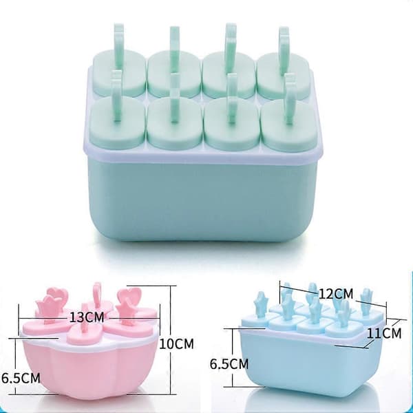 8-hullers form til frossen is til ispinde DIY til ispindemaskine Slikform Bakke Pande Køkken pink 12*11*6.5cm