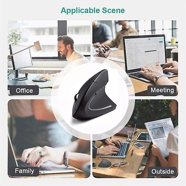Vertikal mus Ergonomisk 2,4 GHz trådlösa optiska möss 3 justerbara 6 knappar för bärbar dator Dator Desktop