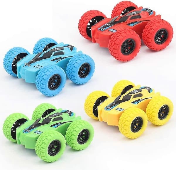 4-pack Stuntklättring Suv Tröghetsrotation Dubbelsidig Lastbil Pojkleksak