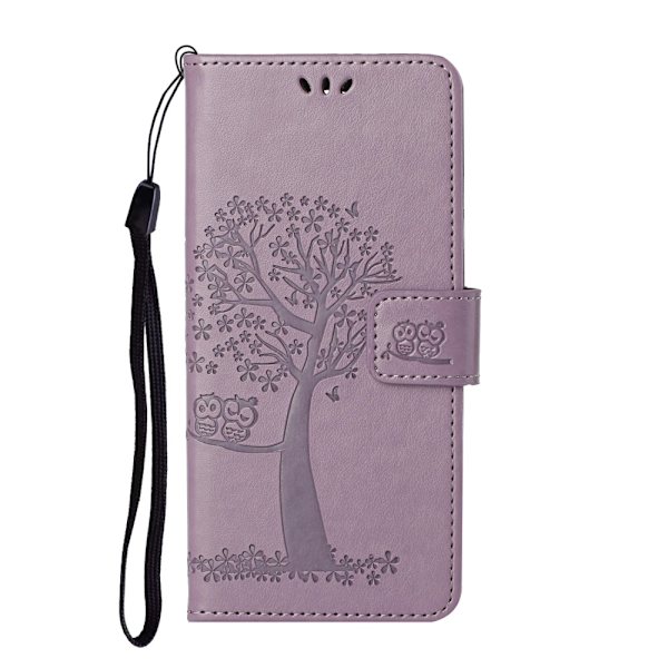 iPhone 13 - Owl Tree Læder Cover - Lilla 60