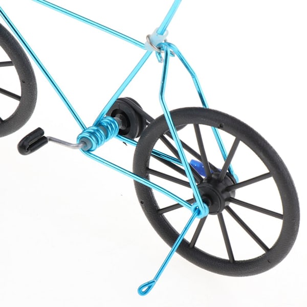 1:10 Pressgjuten Metall Racingcykel Modell Skrivbords Actionfigur Heminredning Ljusblå