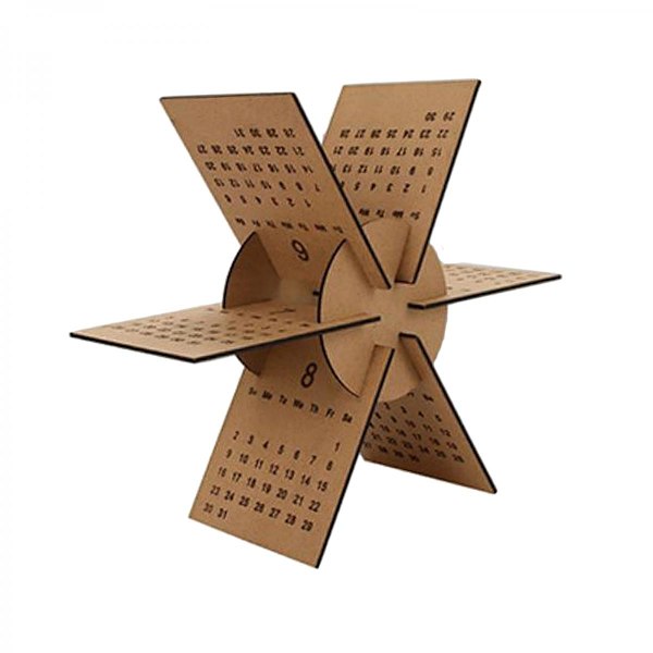 Geometrisk Bordskalender DIY Kit Hemmakontor Ornament Rustik Khaki 2