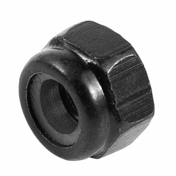 M2.5 Nylonlåsemøtrikker, sekskantede, sort zinkbelagte, 50 stk. Black