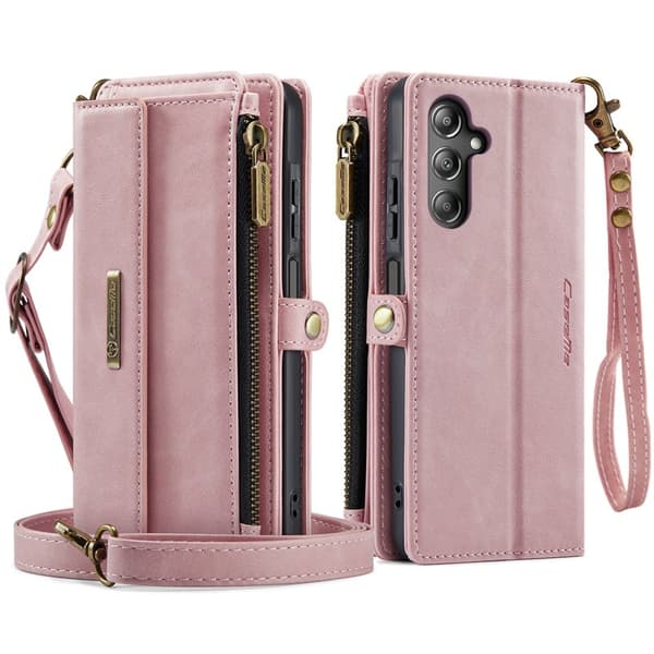 CASEME Kunstlæder Pungcover til Samsung Galaxy A15 5G - Rosa
