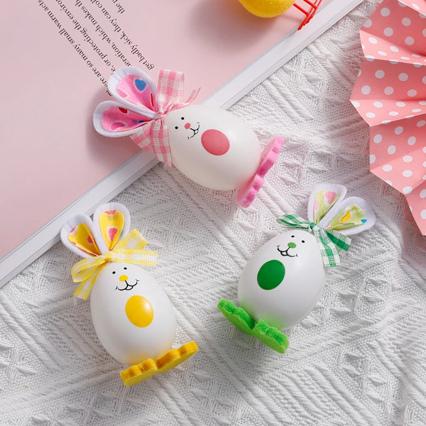 3-pack Påsk Söt Kanin Ägg Slips Påsk Mockup DIY Stående Kanin color2