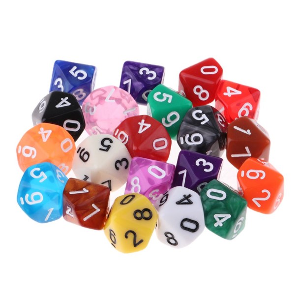 20 Set Polyedriska Tärningsset för Barn Matematikövning 10-sidigt Bordsspel