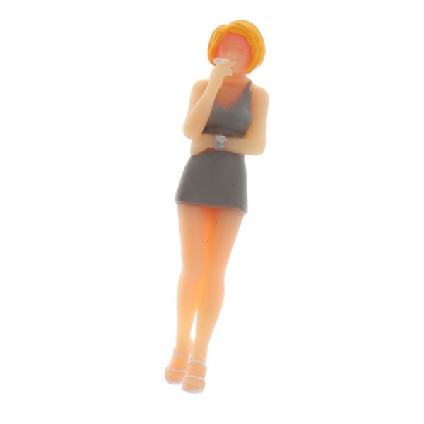 1/64 Miniatyr Gatubild Figur Karaktär Modell Scen Dekor Grå