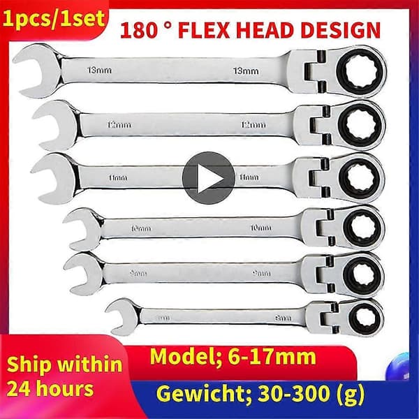 [RM]6mm 7mm 8mm 9mm 10mm 11mm Double Head Ratchet Combination Wrench Dicephalous Wrench Quick Release Hand 1set  11pcs