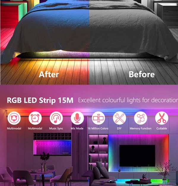 20M LED-nauhat Bluetooth-sovellusohjauksella[RM]