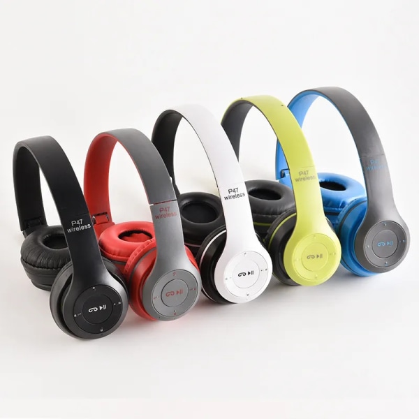 Stereo P47 5.0 Bluetooth Headset Vikbart trådlöst sportspelsheadset för iPhone XiaoMi green