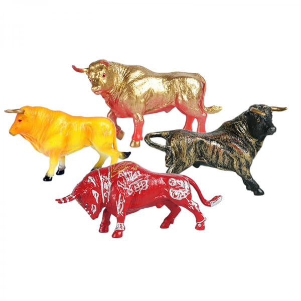 4x simulerad boskapsfigur Tjur Realistiska djur Pedagogisk leksak Stil B