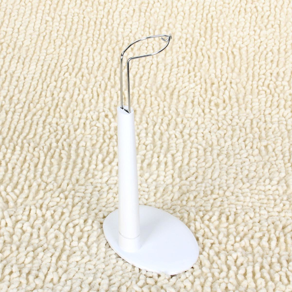 Justerbart dockställ i plast och metall, display 22-34cm Dekor Vit