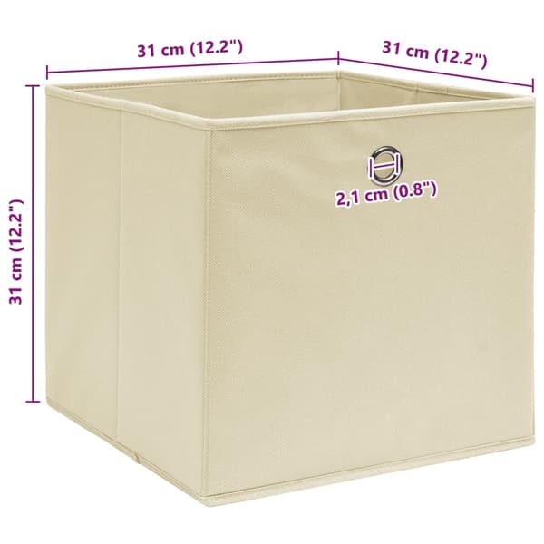 vidaXL Storage Boxes 10 pcs Cream 32x32x32 cm Fabric Creme 5650
