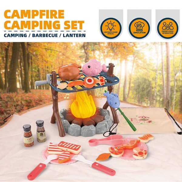 40 delar/set Leksaksmat för lägereld Inomhus Utomhus Barn Simulering Camping BBQ Picknick Matlagning size
