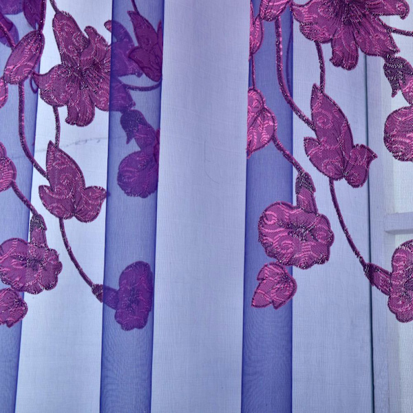 Blommig Panel Gardin Nät Draperi Balkong Kontor Rum Hem Dekoration Lila