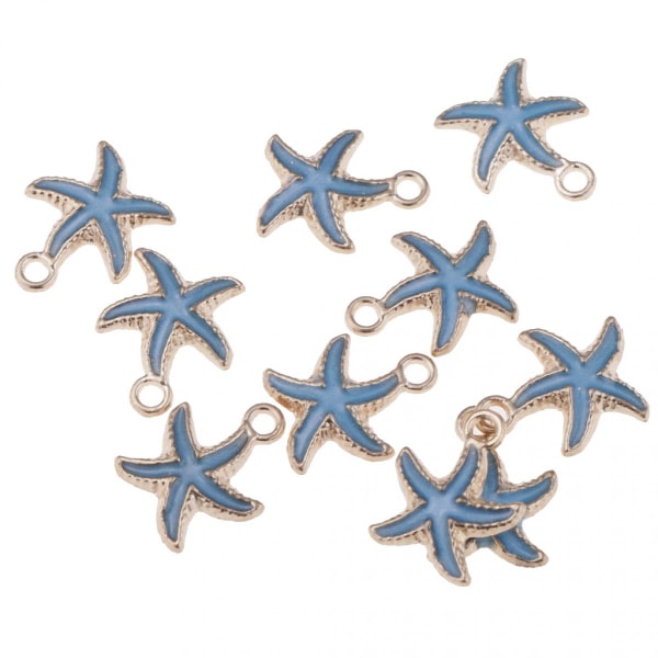10 stycken legering sjöstjärna berlocker hängen för smycken gör hantverk rosa