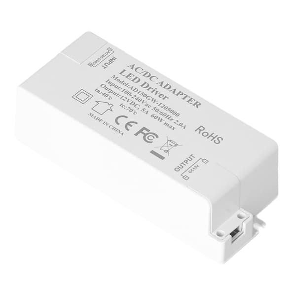 60W LED-drivertransformator AC100-240V til DC12V 5A strømforsyning for DIY-lamper
