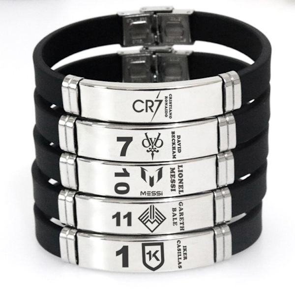 Fotbollsklubb Sport Silikonarmband Justerbart Armband i Rostfritt Stål *2st Marco Reus