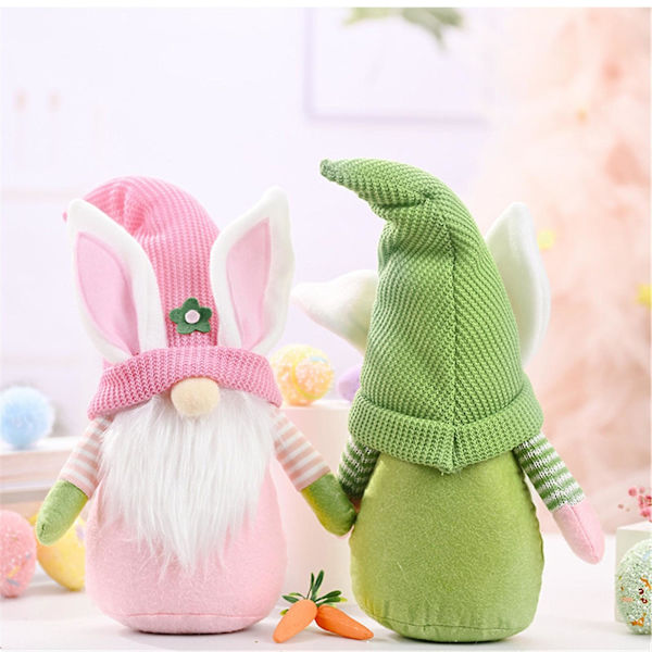 Påsk Tomtar Kanin Dekoration 40cm Dvärg Ansiktslös Docka Plysch Kanin Docka Barn eierfarben ostern GN