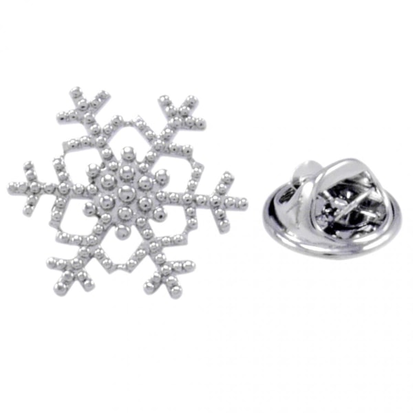 Klassisk Snowflake Lapel Pin - Tecknad broschmärken för Klädväskor Ryggsäckar - Silver