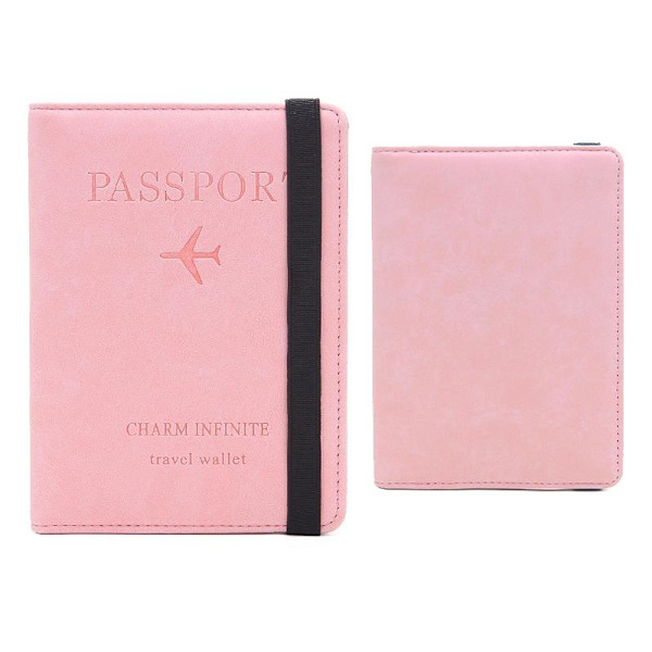 RFID-skyddad resväska passhållare rosa pink 1-Pack