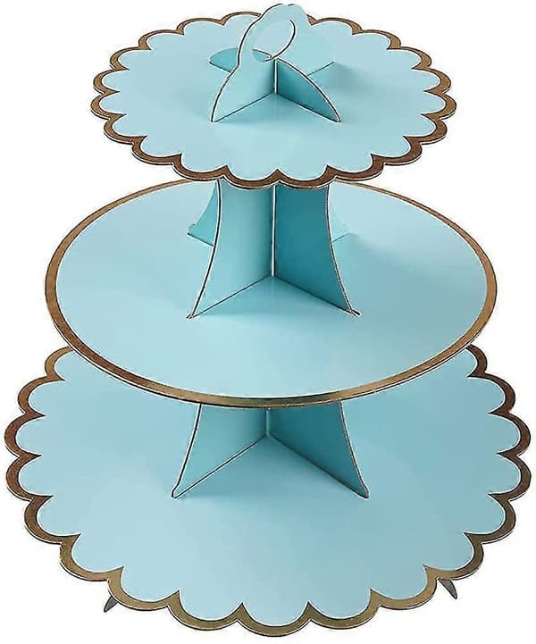 3-lags Cupcake-stativ, Cupcake-stativ i papp Dessertholder Papir Rundt Tårn