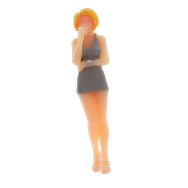 1/64 Miniatyr Gatubild Figur Karaktär Modell Scen Dekor Grå