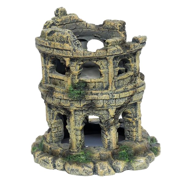 Artificiell akvarium hus romerska Colosseum modell dekoration harts