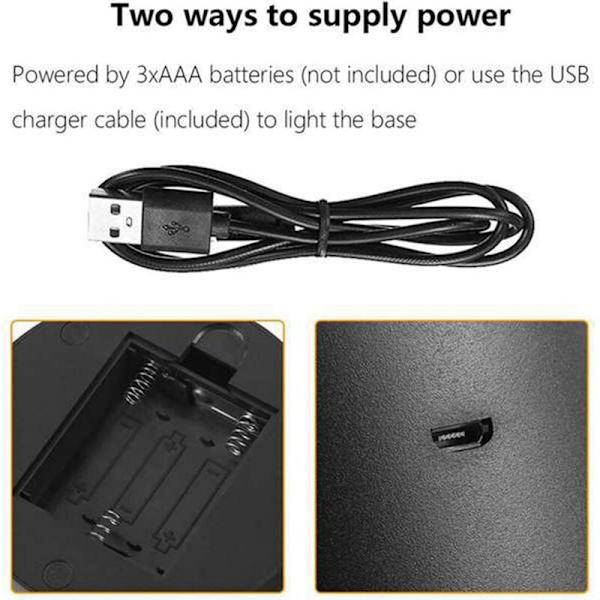 [RM]15 Set 3D LED Night Light Base 16 Colors LED Display Base with USB Remote Control Light Base for Acrylic
