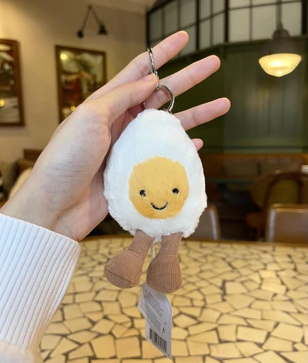 Jellycat Amuseables Boiled Egg Keychain – Soft Plush Bag Charm Toy Gift