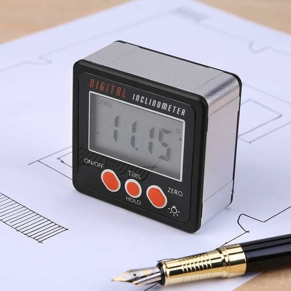 [RM]Angle measurement with LCD display, horizontal angle meter digital inclinometer, digital electronic level box magnetic base, measuring tool, black KLB